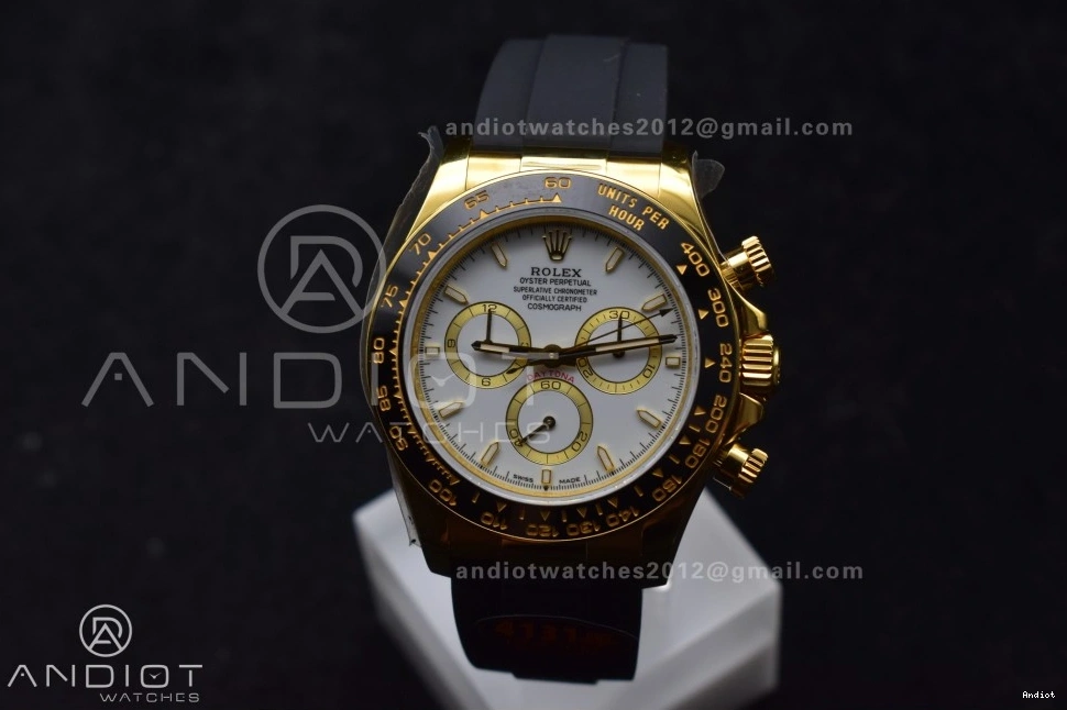 Dial SH4131 on Oysterflex 126518 Edition V6 Best (Weighted) White QF Strap 1:1 Daytona 0214